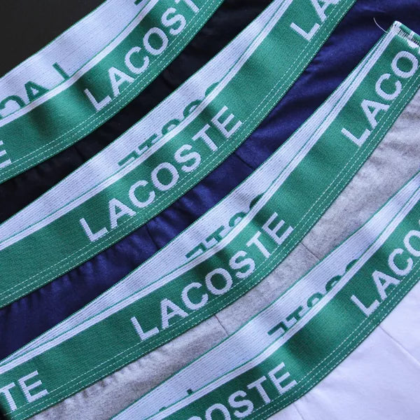 CUECA BOX MASCULINA LACOSTE - COMPRE 1, LEVE 3 - CÓS VERDE - CORES VARIADAS