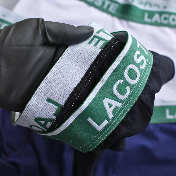 CUECA BOX MASCULINA LACOSTE - COMPRE 1, LEVE 3 - CÓS VERDE - CORES VARIADAS