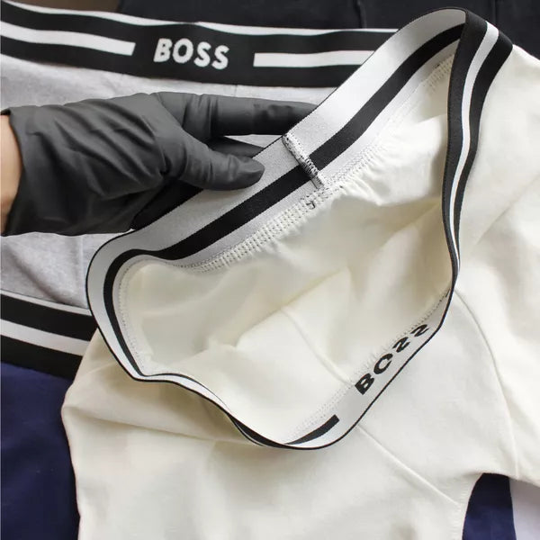 CUECA BOX MASCULINA BOSS - COMPRE 1, LEVE 3 - CÓS PRETO - CORES VARIADAS
