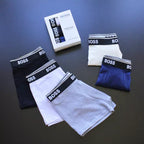 CUECA BOX MASCULINA BOSS - COMPRE 1, LEVE 3 - CÓS AZUL E CORES VARIADAS