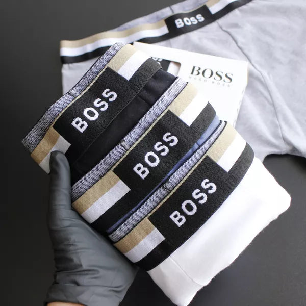 CUECA BOX MASCULINA BOSS - COMPRE 1, LEVE 3 - CORES VARIADAS
