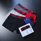 CUECA BOX MASCULINA H.BOSS - CORES VARIADAS - ESCR. VERMELHA - PAGUE 3, LEVE 5