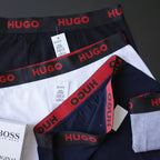 CUECA BOX MASCULINA H.BOSS - CORES VARIADAS - ESCR. VERMELHA - PAGUE 3, LEVE 5