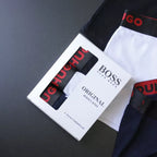 CUECA BOX MASCULINA H.BOSS - CORES VARIADAS - ESCR. VERMELHA - PAGUE 3, LEVE 5