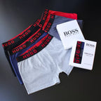 CUECA BOX MASCULINA H.BOSS - CORES VARIADAS - ESCR. VERMELHA - PAGUE 3, LEVE 5