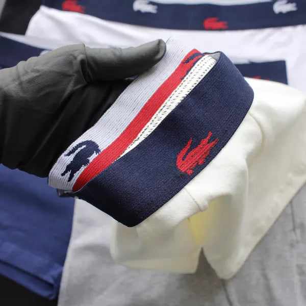 CUECA BOX MASCULINA LACOSTE - COMPRE 1, LEVE 3 - CÓS AZUL E CORES VARIADAS