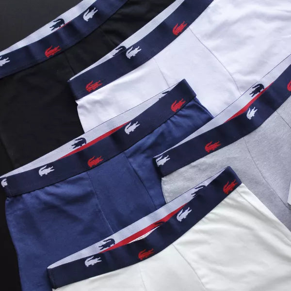 CUECA BOX MASCULINA LACOSTE - COMPRE 1, LEVE 3 - CÓS AZUL E CORES VARIADAS