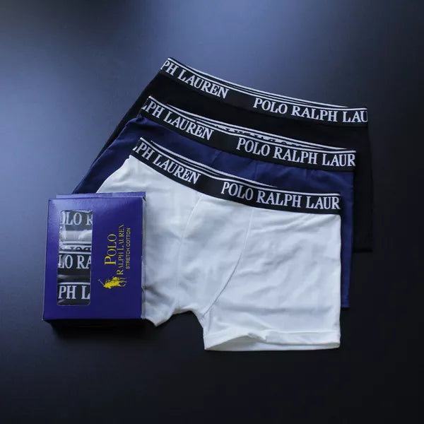 CUECA BOX MASCULINA RALPH LAUREN - COMPRE 1, LEVE 3 - CORES VARIADAS