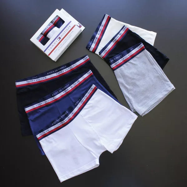 CUECA BOX MASCULINA TOMMY HILFIGER - COMPRE 1, LEVE 3 - CORES VARIADAS