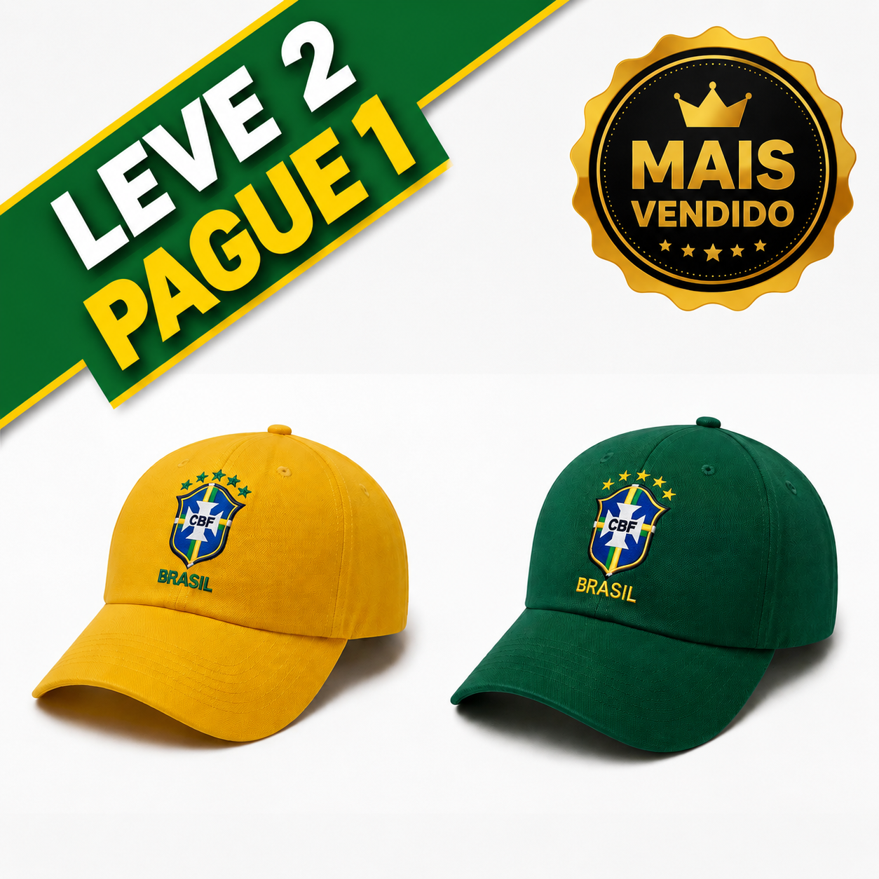 Boné Brasil Premium - Leve 2 Pague 1 (Só Enquanto Durar o Estoque)