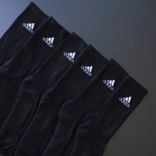 MEIA CANO ALTO ADIDAS - 3 PARES - CORES VARIADAS
