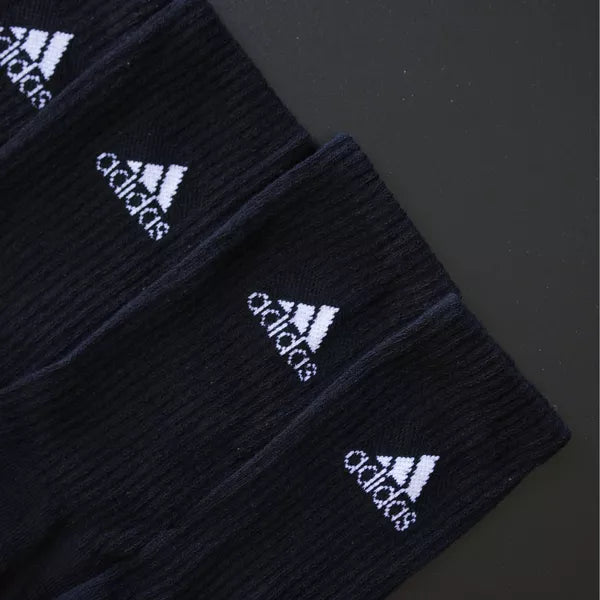 MEIA CANO ALTO ADIDAS - 3 PARES - CORES VARIADAS